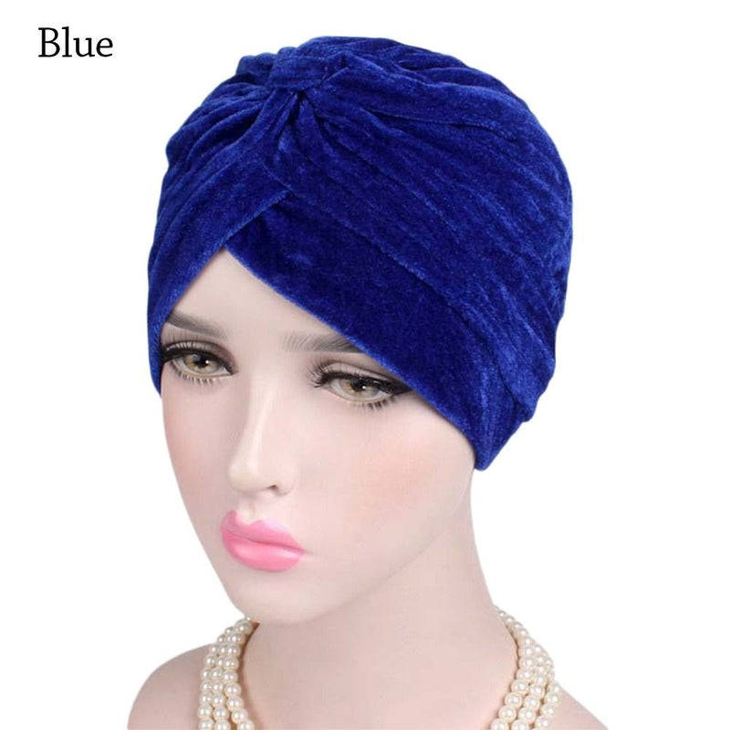 Women Shine Silver Gold Knot Twist Turban Headbands Cap Autumn Winter Warm Headwear Casual Streetwear Female Muslim Indian Hats