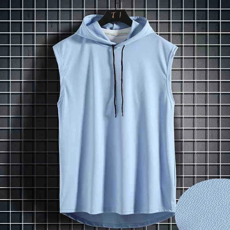 New Men's Tank Tops Vest Sleeveless Tees For Male Hooded Man Vests Tops Hip Hop Men Tank Top T shirt