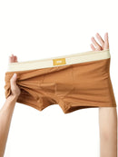 3-Pack Men'S Breathable Comfort Polyester Shortie Underwear - Solid Color Casual Boxer Briefs with Medium Stretch Knit Fabric, Elastane for Sport and Leisure