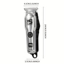 Professional Men's Electric Hair Clipper Set of 1, Men's Electric Shaver with LED Display Screen, Zero-Gap Haircut Kit with 4 Guide Combs, TYPE-C Charging, Gift for Men, Father's Day Gift, The first choice for hairdressers an