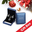 Austrian Crystals Teardrop Pendant Necklace Earrings for Women 14K Gold Plated Hypoallergenic Jewelry Set