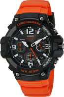 Casio Men's 'Heavy Duty Chronograph' Quartz Stainless Steel and Resin Casual Watch, Color:Orange