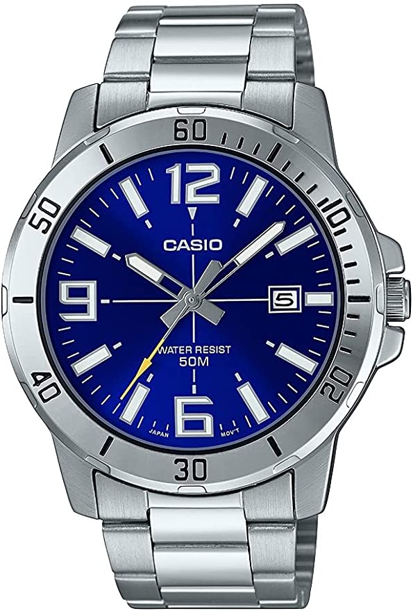 Casio Men's Diver Style Stainless Steel Watch (Model: MTPVD01D-2BV) (Blue Dial)