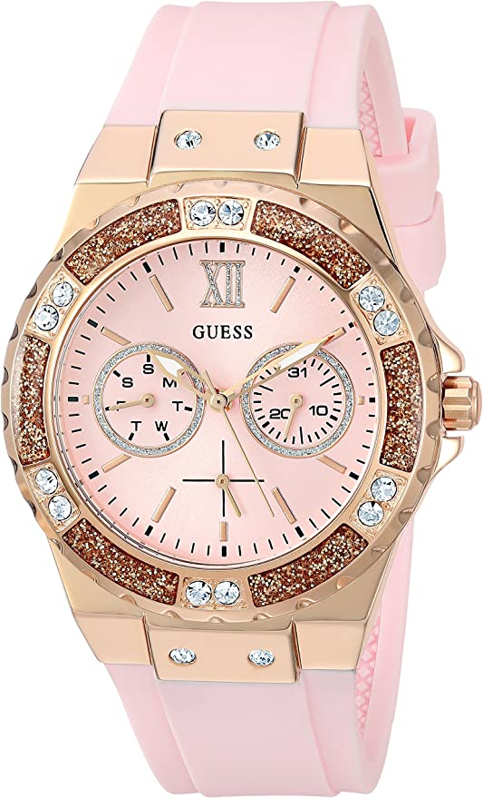 GUESS 39MM Crystal Silicone Watch