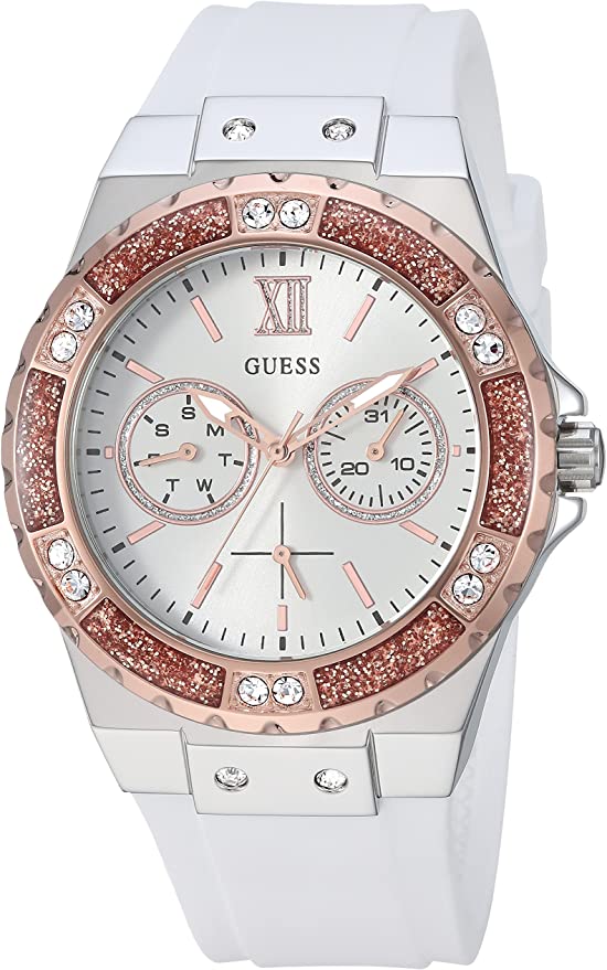 GUESS 39MM Crystal Silicone Watch