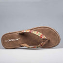 New Fashion Style Women Slippers Med Heel 4.5 cm Flip Flops Beach Wedge Sandals Rainbow Strap Platform Wedge Shoes