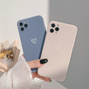 Silicone soft heart phone case for iphone 12 mini 13 11 14 Pro Max XR X XSMAX 7 8 Plus case candy color pink funda cover capa