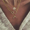 ZOVOLI Punk Gold Color Portrait Coin Pendant Necklace For Women Cuban Multilayered Chunky Thick Chain Necklaces Gothtic Jewelry