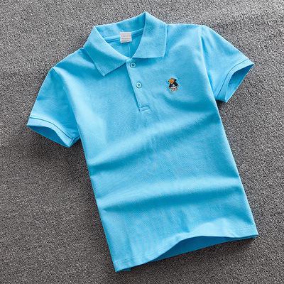 New Boys Short Sleeve Polo Shirt 2-11y Children Lapel Solid Color Clothes Kids Cotton School Uniform Polo Shirts Out