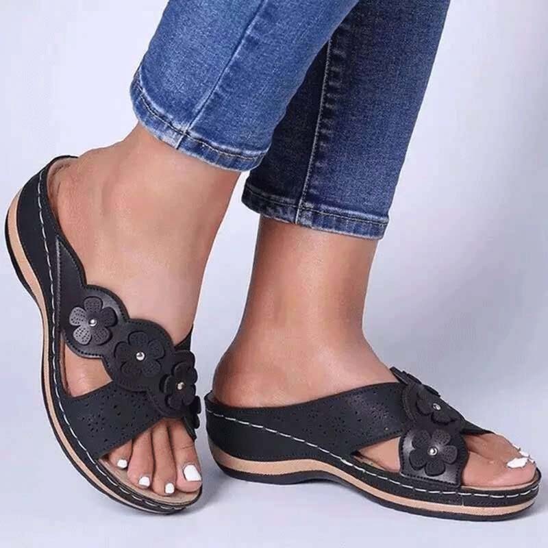 Fashion Women Summer Slip-On Beach Slippers Open Toe Breathable Flip-Flops  Shoes Womens Sandals Size 6 Flip Flops Women's Flip Flops Size 6.5 Rainbows