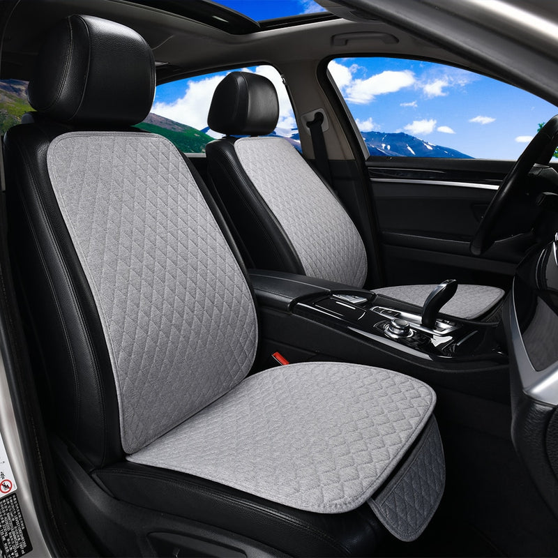 Front Rear Car Seat Cushion Universal Mat Cover Linen Car Backrest