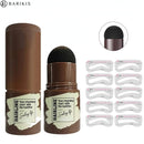 One Step Eyebrow Stamp Shaping Kit Professional Eye Brow Gel Stamp Makeup Kit with 10 Reusable Eyebrow Stencils Eyebrow Brushes