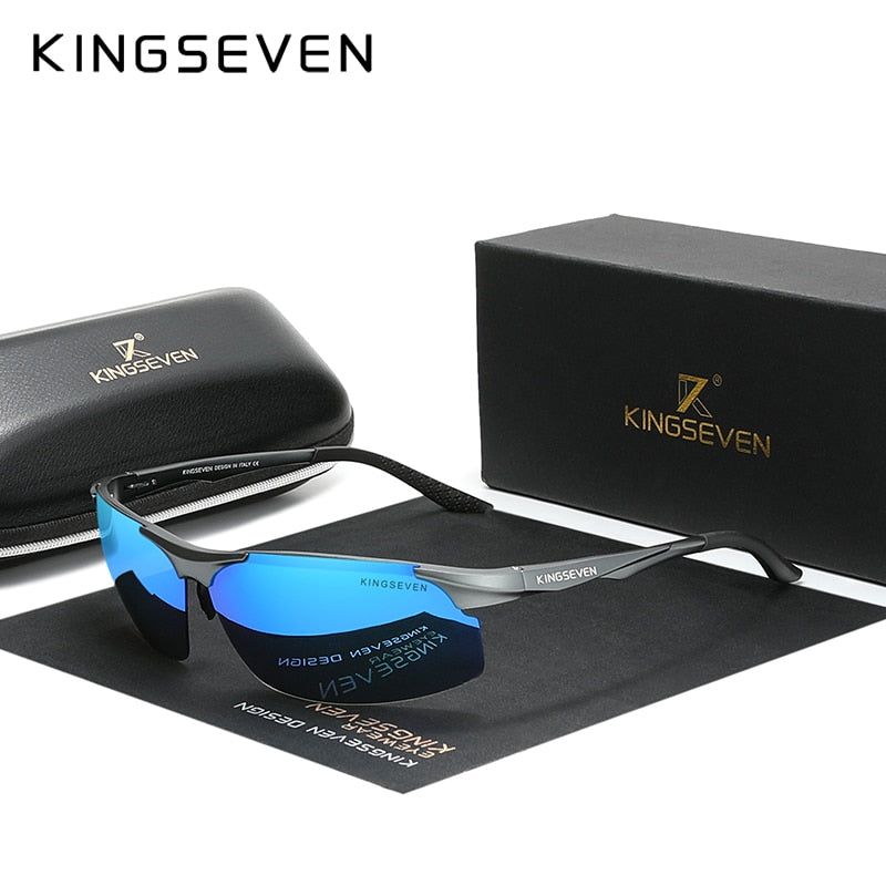 Genuine KINGSEVEN Polarized Men Aluminum Sunglasses Driving Mirror Len