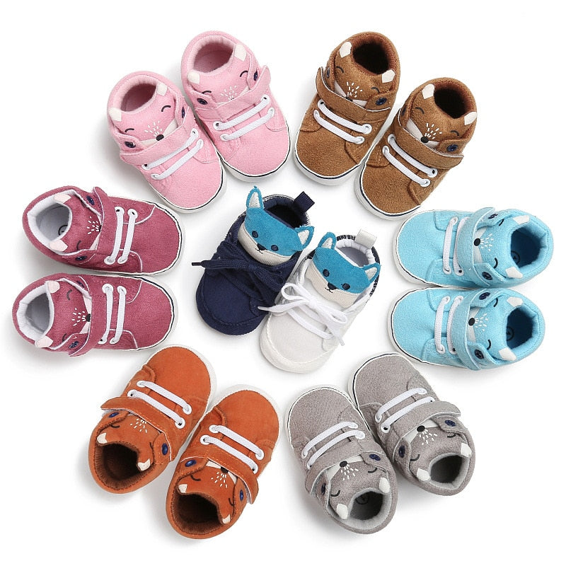 Baby Animal  Shoes Kid Boy Girl Fox Head Cotton Cloth First Walker Anti-slip Soft Sole Toddler Sneaker suit for 0-1 year