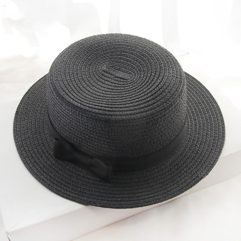 Simple hat ladies casual panama hat ladies brand ladies flat brim bowk