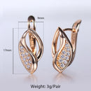 New Vintage Cut Out Flower Square Drop Earrings Natural Cubic Zircon Stone for Women 585 Rose White Gold Color Stud Earring