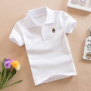 New Boys Short Sleeve Polo Shirt 2-11y Children Lapel Solid Color Clothes Kids Cotton School Uniform Polo Shirts Out