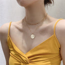 ZOVOLI Punk Gold Color Portrait Coin Pendant Necklace For Women Cuban Multilayered Chunky Thick Chain Necklaces Gothtic Jewelry
