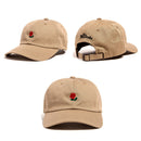 Woman Embroidery Cotton Baseball Cap Boys Girls Snapback Hip Hop Flat Hat Cotton Rose embroidered baseball cap fashion wild hat