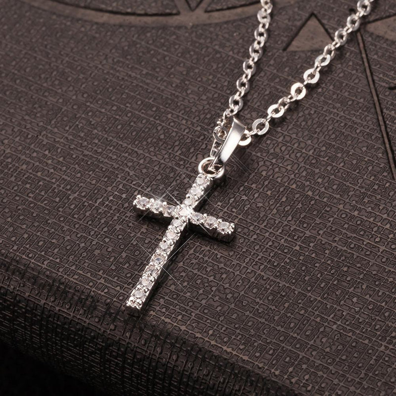 Fashion Female Cross Pendants Gold Black Color Crystal Jesus Cross Pendant Necklace Jewelry For Men/Women Wholesale