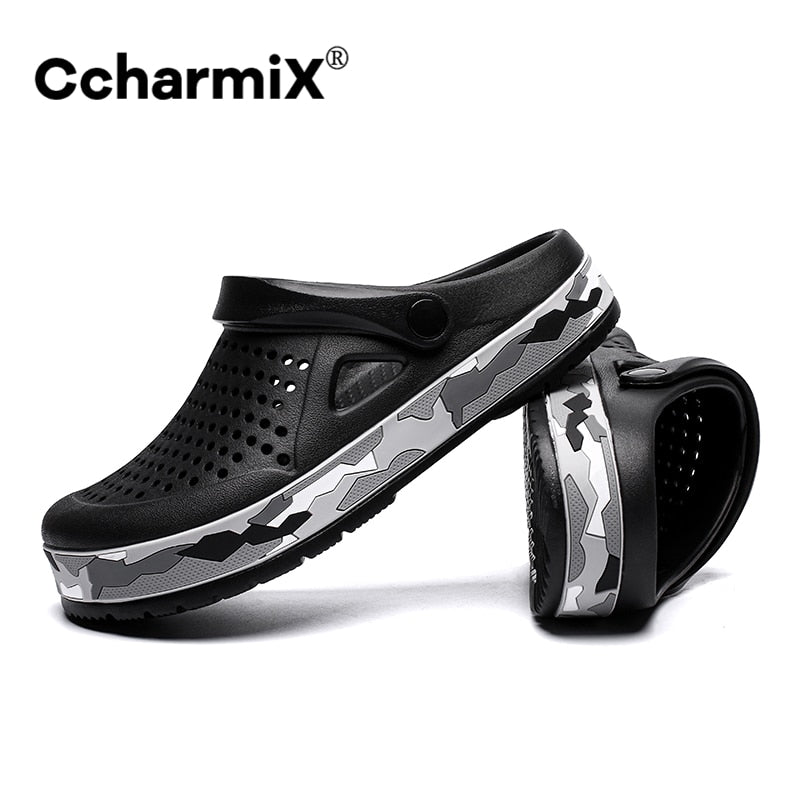 CcharmiX Mens Clogs Camo New Mens Sandals Slippers Men Outdoor Casual Men Sandals Water Shoes Male Big Size