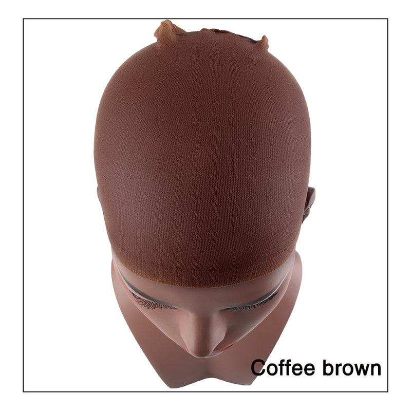 Alileader 2Pcs High Quality Wig Cap Brown Stocking Cap Cosplay Wig Caps Stocking Elastic Liner Mesh For Making Wigs