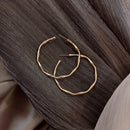 Design Sense Metal Golden Bamboo Shape Big Hoop Earrings For Woman Fashion Korean Jewelry Wedding Party Unusual Earring