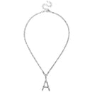 Caraquet Ice out A-Z Letter Initial Pendant Necklace Silver Color Tennis Chain Choker Necklace Female Fashion Statement Jewelry