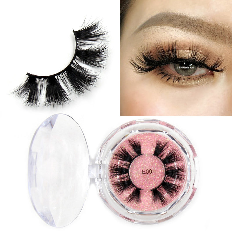 LEHUAMAO Makeup Eyelashes 3D Mink Lashes Thick HandMade Fluffy Lashes Cruelty Free Volume Wispy Soft Lash Reusable False Eyelash