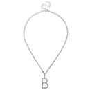 Caraquet Ice out A-Z Letter Initial Pendant Necklace Silver Color Tennis Chain Choker Necklace Female Fashion Statement Jewelry