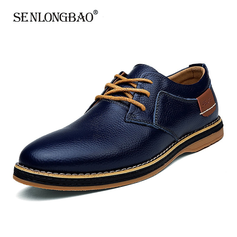New Fashion Men Shoes Men Leather Oxfords Shoes Casual Lace-up Formal Business Wedding Dress Shoes Big Size 38-48