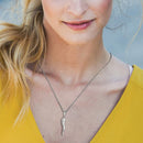 Vnox Horn Necklaces for Men Women, Casual Stainless Steel Waved Pendant, Simple Basic Girls Boys Neck Collar Jewelry