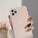 Silicone soft heart phone case for iphone 12 mini 13 11 14 Pro Max XR X XSMAX 7 8 Plus case candy color pink funda cover capa
