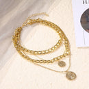 ZOVOLI Punk Gold Color Portrait Coin Pendant Necklace For Women Cuban Multilayered Chunky Thick Chain Necklaces Gothtic Jewelry