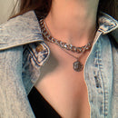 ZOVOLI Punk Gold Color Portrait Coin Pendant Necklace For Women Cuban Multilayered Chunky Thick Chain Necklaces Gothtic Jewelry