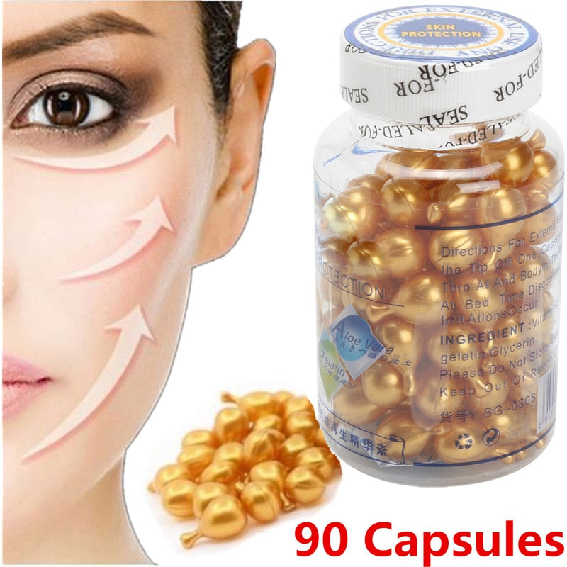 90 Pcs/bottle Anti Regenerating Vitamin E Face Cream Extract Whitening Anti Aging Moisturizing Face Care