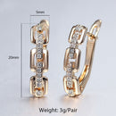 New Vintage Cut Out Flower Square Drop Earrings Natural Cubic Zircon Stone for Women 585 Rose White Gold Color Stud Earring