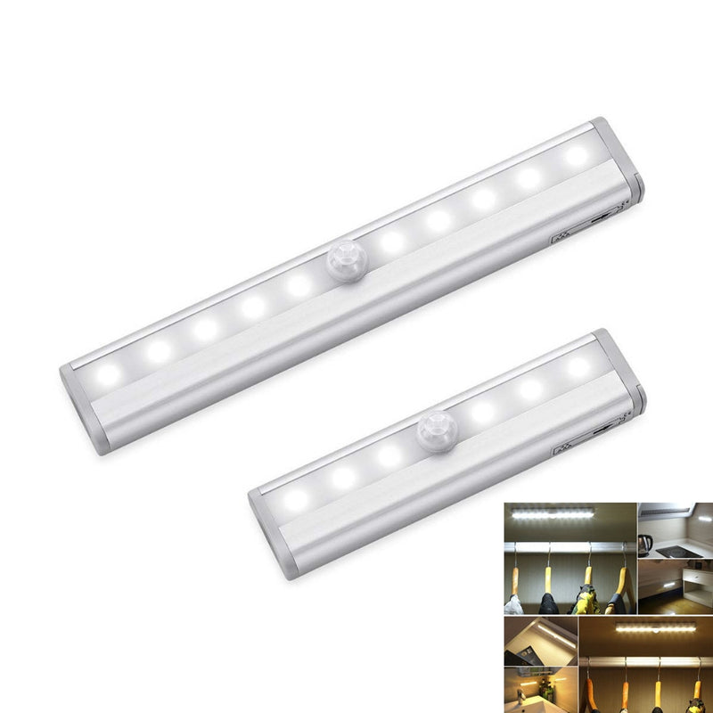 6/10 LED Induction Under Cabinet Light Motion Sensor Closet Night Lamp Battery Powered Magnetic Strip Light For Kitchen Wardrobe