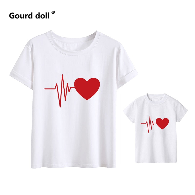 Love mommy and me clothes heartbeat tshirt baby girl clothes family lo