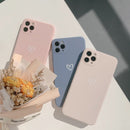 Silicone soft heart phone case for iphone 12 mini 13 11 14 Pro Max XR X XSMAX 7 8 Plus case candy color pink funda cover capa