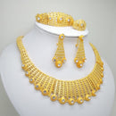 Dubai Gold Color Jewelry Sets For Women Big Necklace African Jewelry Set Women Italian Bridal Jewelry Sets Wedding Accessories