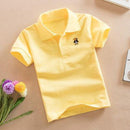 New Boys Short Sleeve Polo Shirt 2-11y Children Lapel Solid Color Clothes Kids Cotton School Uniform Polo Shirts Out
