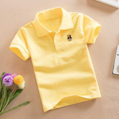 New Boys Short Sleeve Polo Shirt 2-11y Children Lapel Solid Color Clothes Kids Cotton School Uniform Polo Shirts Out