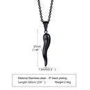 Vnox Horn Necklaces for Men Women, Casual Stainless Steel Waved Pendant, Simple Basic Girls Boys Neck Collar Jewelry