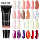 ROSALIND Pure Color Poly Nail Gel Jelly Polish 15ml Hybrid Varnishes Gel Nails Art Design Glitter Nail Polish UV Builder Lacquer