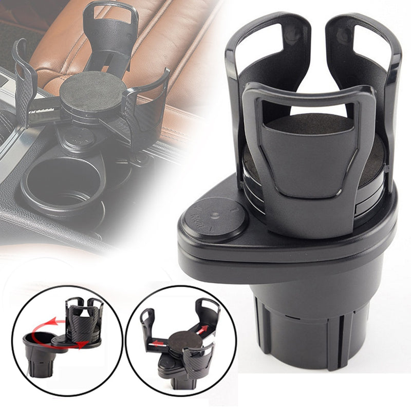 2 In 1 Vehicle-mounted Slip-proof Cup Holder 360 Degree Rotating Water Car Cup Holder Multifunctional Dual Houder Auto Accessory