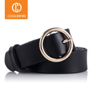 COOLERFIRE Fashion Classic round buckle Ladies wide belt Women's design high quality female casual leather belts for jeans LB007