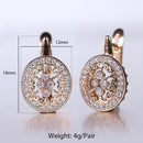 New Vintage Cut Out Flower Square Drop Earrings Natural Cubic Zircon Stone for Women 585 Rose White Gold Color Stud Earring