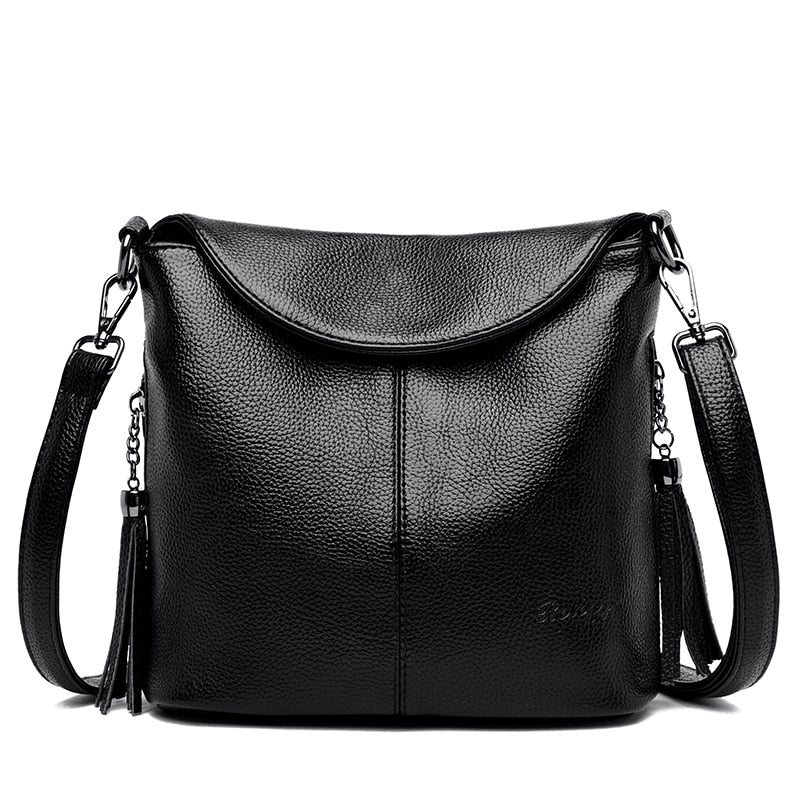 Cocopeaunt Womens Casual Design Shoulder Bags Luxury Soft Leather Crossbody Bag Trend All Match Handbag Lady New Simple Messenger Bag, Adult Unisex
