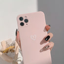 Silicone soft heart phone case for iphone 12 mini 13 11 14 Pro Max XR X XSMAX 7 8 Plus case candy color pink funda cover capa